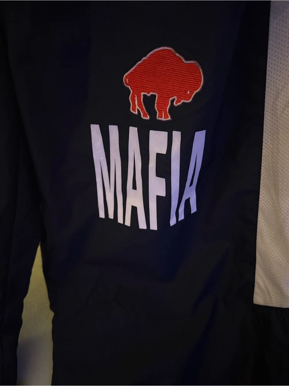 Charles River Apparel Black Joggers with White Side Panels and Red Buffalo Logo